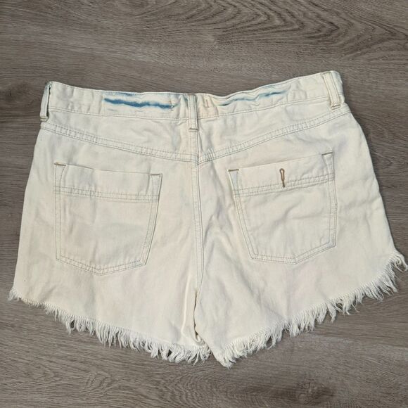 Free People Light Wash / White Distressed Denim Shorts - Picture 3 of 5